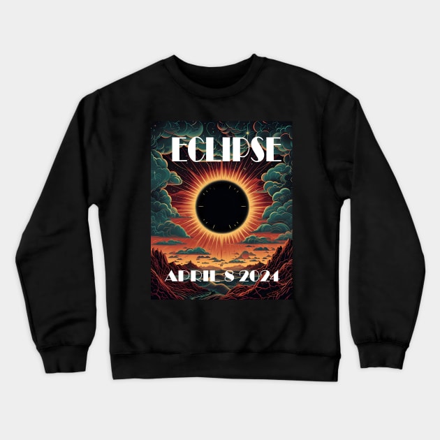 Solar Eclipse 2024 Crewneck Sweatshirt by Obotan Mmienu